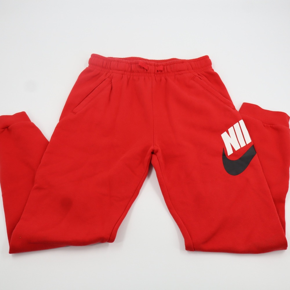 Nike‎ Kids Red Fleece Joggers Big Logo Sweatpants XL CJ7863-657